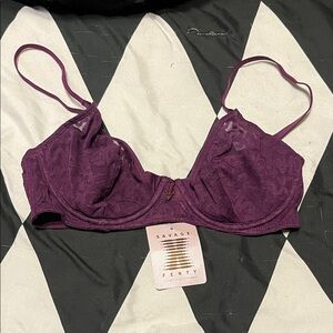 Savage X Fenty Deep Purple Lace Bra